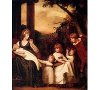 YIMACBJXX Famous Painting Colorful Art Print Art Painting Portrait of Charlotte Bosanquet With Her Five Elder Children George Romney Abstract Picture Canvas for Home Decor 60x90cm