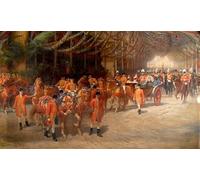YIMACBJXX Famous Painting Colorful Art Print Art Painting Queen Victoria Passing Down St Street on the Way to St Paul's Cathedral by John Charlton Abstract Picture Canvas for Home Decor 60x90cm