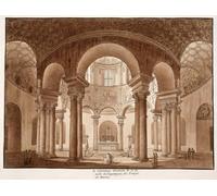 YIMACBJXX Famous Painting Colorful Art Print Art Painting Santa Costanza the Family Tomb of Constantine the Temple of Bacchus by Agostino Tofanelli Abstract Picture Canvas for Home Decor 60x90cm