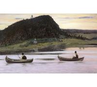 YIMACBJXX Famous Painting Colorful Art Print Art Painting Silence by Mikhail Nesterov Abstract Picture Canvas for Home Decor 60x90cm