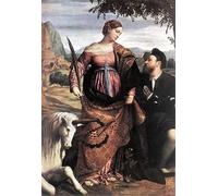 YIMACBJXX Famous Painting Colorful Art Print Art Painting St Justina with the Unicorn by Moretto Da Brescia Abstract Picture Canvas for Home Decor 60x90cm