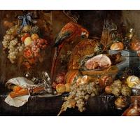 YIMACBJXX Famous Painting Colorful Art Print Art Painting Still Life with Parrot by Jan Davidsz De Heem Abstract Picture Canvas for Home Decor 60x90cm