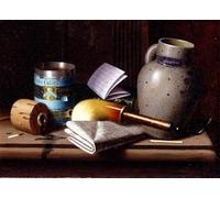 YIMACBJXX Famous Painting Colorful Art Print Art Painting Still Life with Three Castles by William Michael Harnett Abstract Picture Canvas for Home Decor 60x90cm