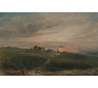 YIMACBJXX Famous Painting Colorful Art Print Art Painting Stonehenge At Sunset by John Constable Abstract Picture Canvas for Home Decor 60x90cm