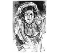 YIMACBJXX Famous Painting Colorful Art Print Art Painting Study of an Italian Girl by Adolph Menzel Abstract Picture Canvas for Home Decor 60x90cm
