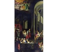 YIMACBJXX Famous Painting Colorful Art Print Art Painting the Birth of the Virgin by Carlo Saraceni Abstract Picture Canvas for Home Decor 60x90cm