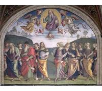 YIMACBJXX Famous Painting Colorful Art Print Art Painting the Eternal Father in Glory with Prophets by Pietro Perugino Abstract Picture Canvas for Home Decor 60x90cm