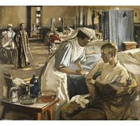 YIMACBJXX Famous Painting Colorful Art Print Art Painting the First Wounded London Hospital by Lavery Abstract Picture Canvas for Home Decor 60x90cm