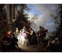 YIMACBJXX Famous Painting Colorful Art Print Art Painting the Fortune Teller by Jean Baptiste Pater Abstract Picture Canvas for Home Decor 60x90cm