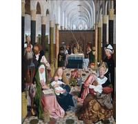 YIMACBJXX Famous Painting Colorful Art Print Art Painting the Holy Kinship by Geertgen Tot Sint Jans Abstract Picture Canvas for Home Decor 60x90cm