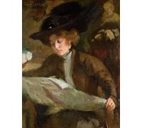 YIMACBJXX Famous Painting Colorful Art Print Art Painting the Morning Read by Eugène Carrière Abstract Picture Canvas for Home Decor 60x90cm