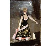 YIMACBJXX Famous Painting Colorful Art Print Art Painting the Music Hall Singer by Jean Beraud Abstract Picture Canvas for Home Decor 60x90cm