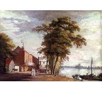 YIMACBJXX Famous Painting Colorful Art Print Art Painting The Spread Tavern Millbank Paul Sandby Abstract Picture Canvas for Home Decor 60x90cm