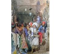 YIMACBJXX Famous Painting Colorful Art Print Art Painting Vendors in the Covered Bazaar Istanbul by Amadeo Preziosi Abstract Picture Canvas for Home Decor 60x90cm