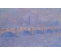 YIMACBJXX Famous Painting Colorful Art Print Art Painting Waterloo Bridge Sunlight Effect Claude Monet Abstract Picture Canvas for Home Decor 60x90cm