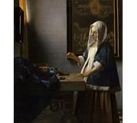 YIMACBJXX Famous Painting Colorful Art Print Art Painting Woman holding A balance by Jan Vermeer van Delft Abstract Picture Canvas for Home Decor 60x90cm