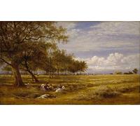 YIMACBJXX Famous Painting Modern Prints Decorative Paintings an English Hayfield by Benjamin Williams Leader Poster Painting Art for Home Decor 60x90cm