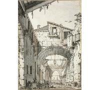 YIMACBJXX Famous Painting Modern Prints Decorative Paintings Capriiiccio a Street Crossed by Arches Sketches of Doorway by Canaletto Poster Painting Art for Home Decor 60x90cm