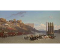 YIMACBJXX Famous Painting Modern Prints Decorative Paintings Chariot Race by Jean Leon Gerome Poster Painting Art for Home Decor 60x90cm