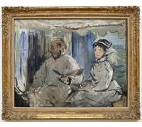 YIMACBJXX Famous Painting Modern Prints Decorative Paintings Claude Monet with His Wife Camille by Edouard Manet Poster Painting Art for Home Decor 60x90cm