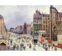 YIMACBJXX Famous Painting Modern Prints Decorative Paintings Drilling in the Rue Reaumur by Maximilien Luce Poster Painting Art for Home Decor 60x90cm