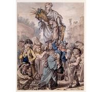 YIMACBJXX Famous Painting Modern Prints Decorative Paintings Fortune Distributing Her Gifts by Robert Dighton Poster Painting Art for Home Decor 60x90cm