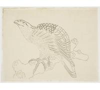 YIMACBJXX Famous Painting Modern Prints Decorative Paintings Hawk on a Branch by Katsushika Hokusai Poster Painting Art for Home Decor 60x90cm