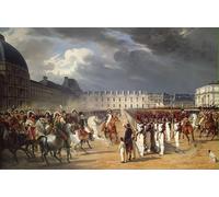 YIMACBJXX Famous Painting Modern Prints Decorative Paintings Invalid Handing a Petition to Napoleon At the Parade in the Court of the Tuileries by Horace Vernet for Home Decor 60x90cm