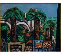 YIMACBJXX Famous Painting Modern Prints Decorative Paintings Landscape with Three Palm Trees Beaulieu by Max Beckmann Poster Painting Art for Home Decor 60x90cm