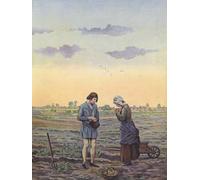 YIMACBJXX Famous Painting Modern Prints Decorative Paintings Peasants Pausing From Their Work in the Fields for Prayers As Ordered Poster Painting Art for Home Decor 60x90cm