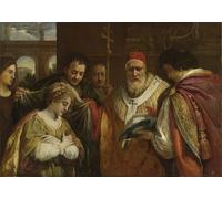 YIMACBJXX Famous Painting Modern Prints Decorative Paintings Saint Domitilla Receiving the Veil From Pope Clement I by Pietro Da Cortona Poster Painting Art for Home Decor 60x90cm