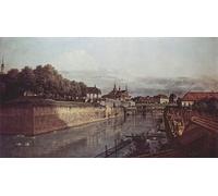 YIMACBJXX Famous Painting Modern Prints Decorative Paintings Seen View of Dresden the Old Moat of the Kennel From the Orangery to the City by Bernardo Bellotto for Home Decor 60x90cm