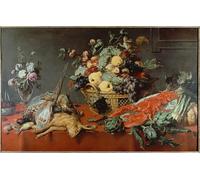 YIMACBJXX Famous Painting Modern Prints Decorative Paintings Still Life with Fruit Basket by Frans Snyders or Snijders Poster Painting Art for Home Decor 60x90cm
