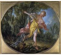 YIMACBJXX Famous Painting Modern Prints Decorative Paintings Sylvie fleeing the she hunted by François Boucher Poster Painting Art for Home Decor 60x90cm