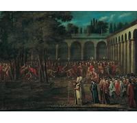 YIMACBJXX Famous Painting Modern Prints Decorative Paintings the Ambassadorial Delegation Passing Through the Second Courtyard by Jean Baptiste Vanmour Poster Painting Art for Home Decor 60x90cm