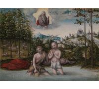 YIMACBJXX Famous Painting Modern Prints Decorative Paintings the Baptism of Christ by Lucas Cranach the Elder Poster Painting Art for Home Decor 60x90cm