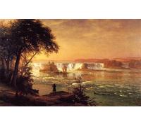YIMACBJXX Famous Painting Modern Prints Decorative Paintings the Falls of St. Anthony by Albert Bierstadt Poster Painting Art for Home Decor 60x90cm