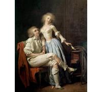 YIMACBJXX Famous Painting Modern Prints Decorative Paintings the Private Bird Also Says the Couple and the Bird Flies by Louis Leopold Boilly Poster Painting Art for Home Decor 60x90cm