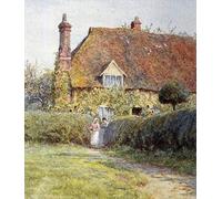 YIMACBJXX Famous Painting Modern Prints Decorative Paintings Through a Cottage Gate by Helen Allingham Poster Painting Art for Home Decor 60x90cm