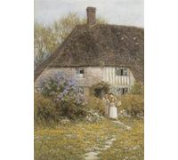 YIMACBJXX Famous Painting Pictures Paintings Artwork For Walls a Keentish Cottage by Helen Allingham Vintage Wall Art for Home Decor 60x90cm