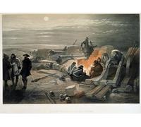 YIMACBJXX Famous Painting Pictures Paintings Artwork For Walls a Quiet Night in the Batteries by William Crimea Simpson Vintage Wall Art for Home Decor 60x90cm