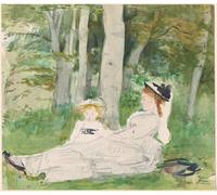 YIMACBJXX Famous Painting Pictures Paintings Artwork For Walls At the Edge of the Forest by Berthe Morisot Vintage Wall Art for Home Decor 60x90cm