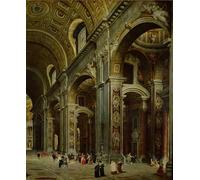 YIMACBJXX Famous Painting Pictures Paintings Artwork For Walls Cardinal Melchior De Polignac Visiting St Peter's by Paolo Pannini Vintage Wall Art for Home Decor 60x90cm