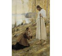YIMACBJXX Famous Painting Pictures Paintings Artwork For Walls Christ and Mary Magdalene a Finnish Legend by Albert Gustaf Aristides Edelfelt Vintage Wall Art for Home Decor 60x90cm