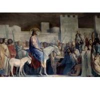 YIMACBJXX Famous Painting Pictures Paintings Artwork For Walls Christ's Entrance to Jerusalem on Sunday the Inhabitants Greet Him with Joy by Hippolyte Flandrin Vintage Wall Art for Home Decor 60x90cm