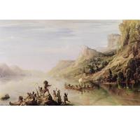 YIMACBJXX Famous Painting Pictures Paintings Artwork For Walls Discovering the St Lawrence River in by Jean Antoine Theodore Gudin Vintage Wall Art for Home Decor 60x90cm