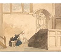 YIMACBJXX Famous Painting Pictures Paintings Artwork For Walls Errand Boy Asleep in a Church by Sell Cotman Vintage Wall Art for Home Decor 60x90cm