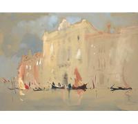 YIMACBJXX Famous Painting Pictures Paintings Artwork For Walls Gondolas Before a on the Grand Canal by Hercules Brabazon Brabazon Vintage Wall Art for Home Decor 60x90cm