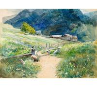 YIMACBJXX Famous Painting Pictures Paintings Artwork For Walls June in the Austrian Tyrol by Macwhirter Vintage Wall Art for Home Decor 60x90cm