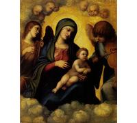 YIMACBJXX Famous Painting Pictures Paintings Artwork For Walls Lady with Child and Two Angel Musicians by Antonio Da Correggio Vintage Wall Art for Home Decor 60x90cm